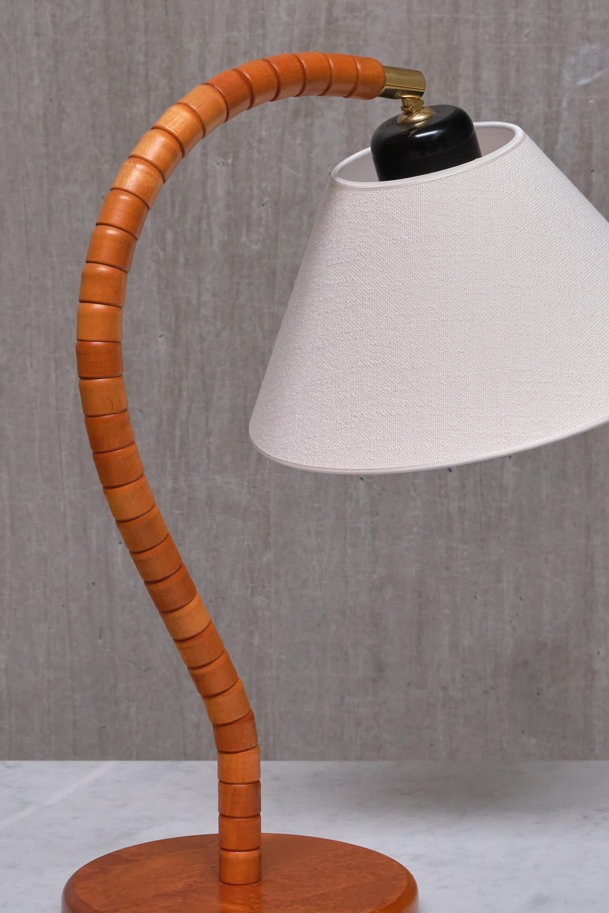 Lampe de table The Modernity Markslöjd en Beeche, laiton, lin, Suède, années 1960 en vente 1