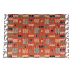 Schwedischer moderner Flachgewebe-Teppich Mrta Ms Fjerterstrm, signiert MMF, 1937
