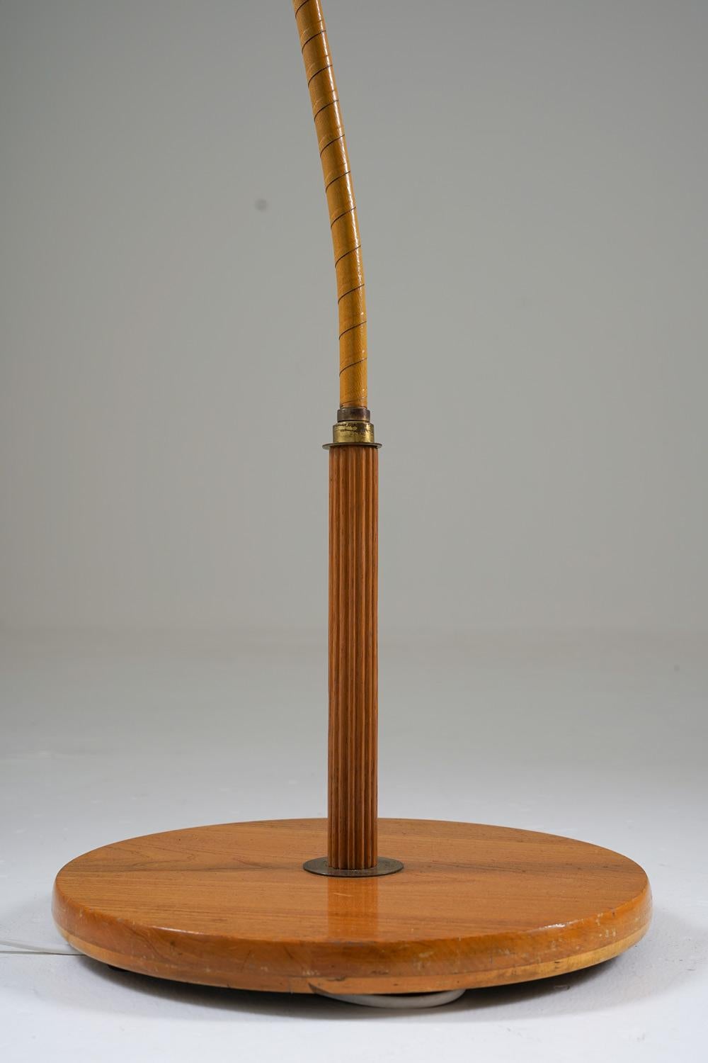 Elm Swedish Modern Midcentury Floor Lamp, 1940s