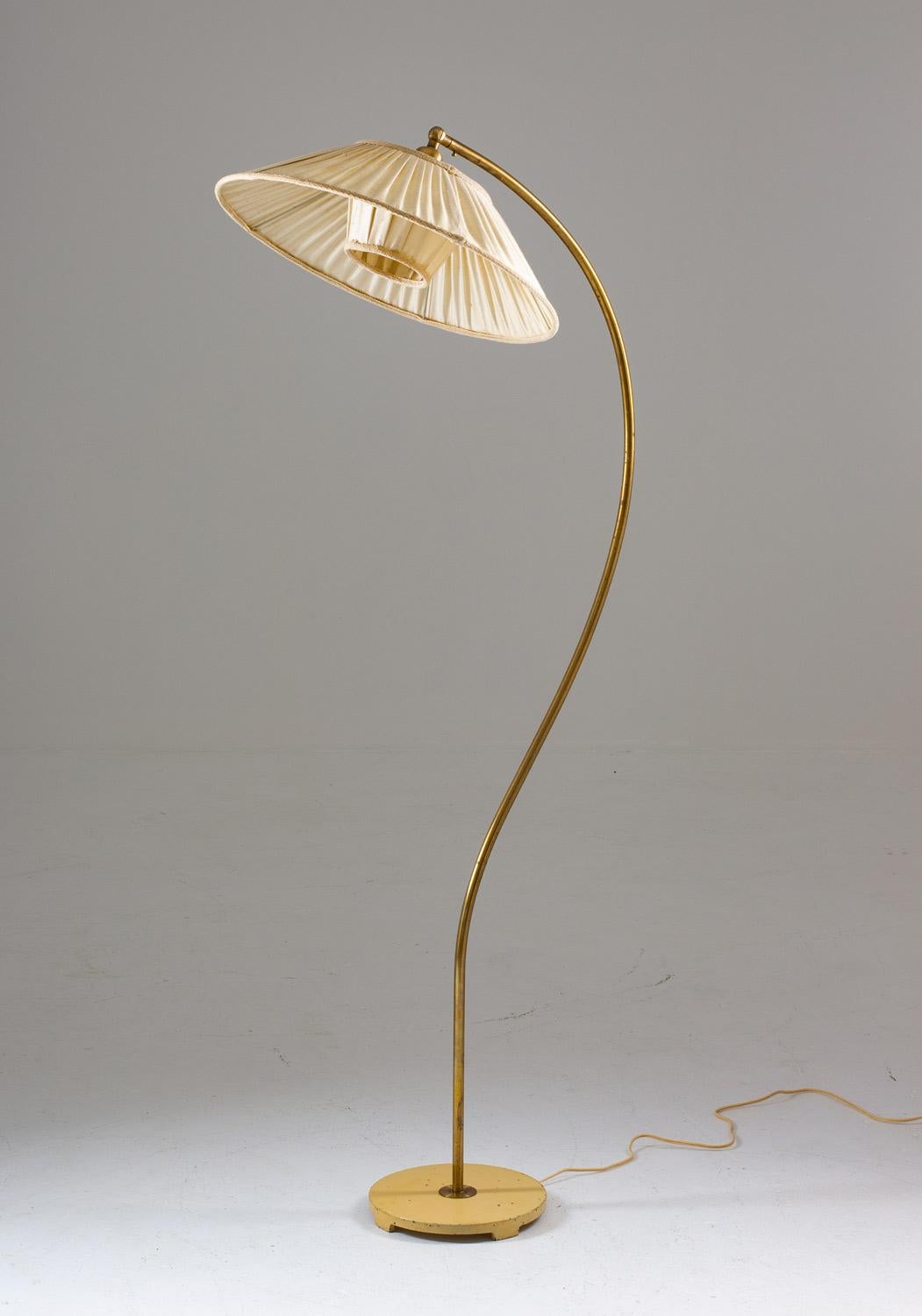 Scandinavian Modern Swedish Modern Midcentury Floor Lamp in Brass by ASEA, 1940s
