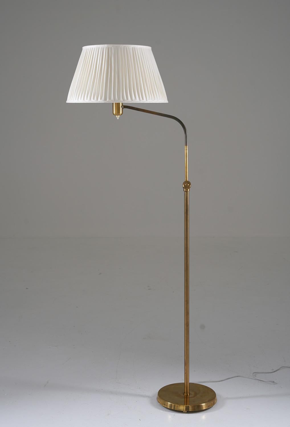 Scandinavian Modern Swedish Modern Midcentury Floor Lamp in Brass by ASEA, 1940s