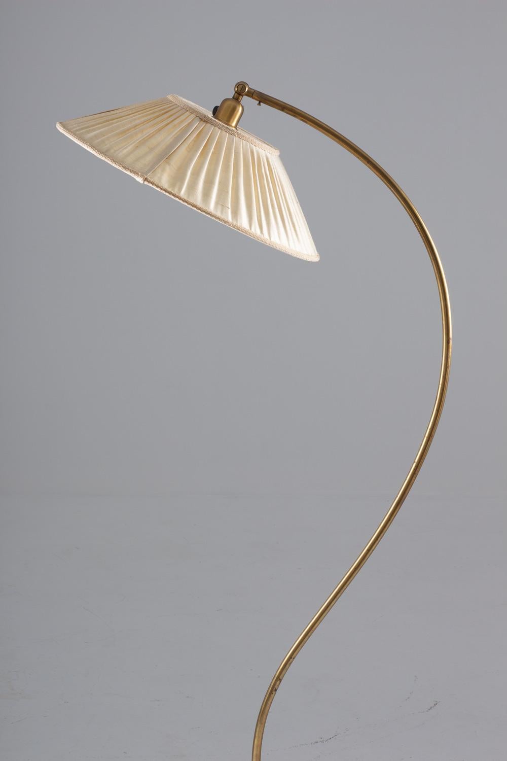 20th Century Swedish Modern Midcentury Floor Lamp in Brass by ASEA, 1940s