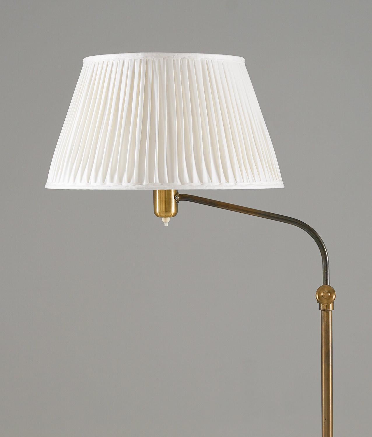 20th Century Swedish Modern Midcentury Floor Lamp in Brass by ASEA, 1940s