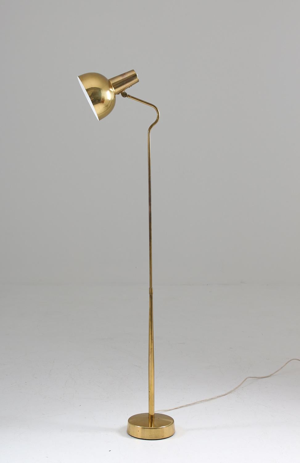 Scandinavian Modern Swedish Modern Midcentury Floor Lamp in Brass by ASEA, 1960s