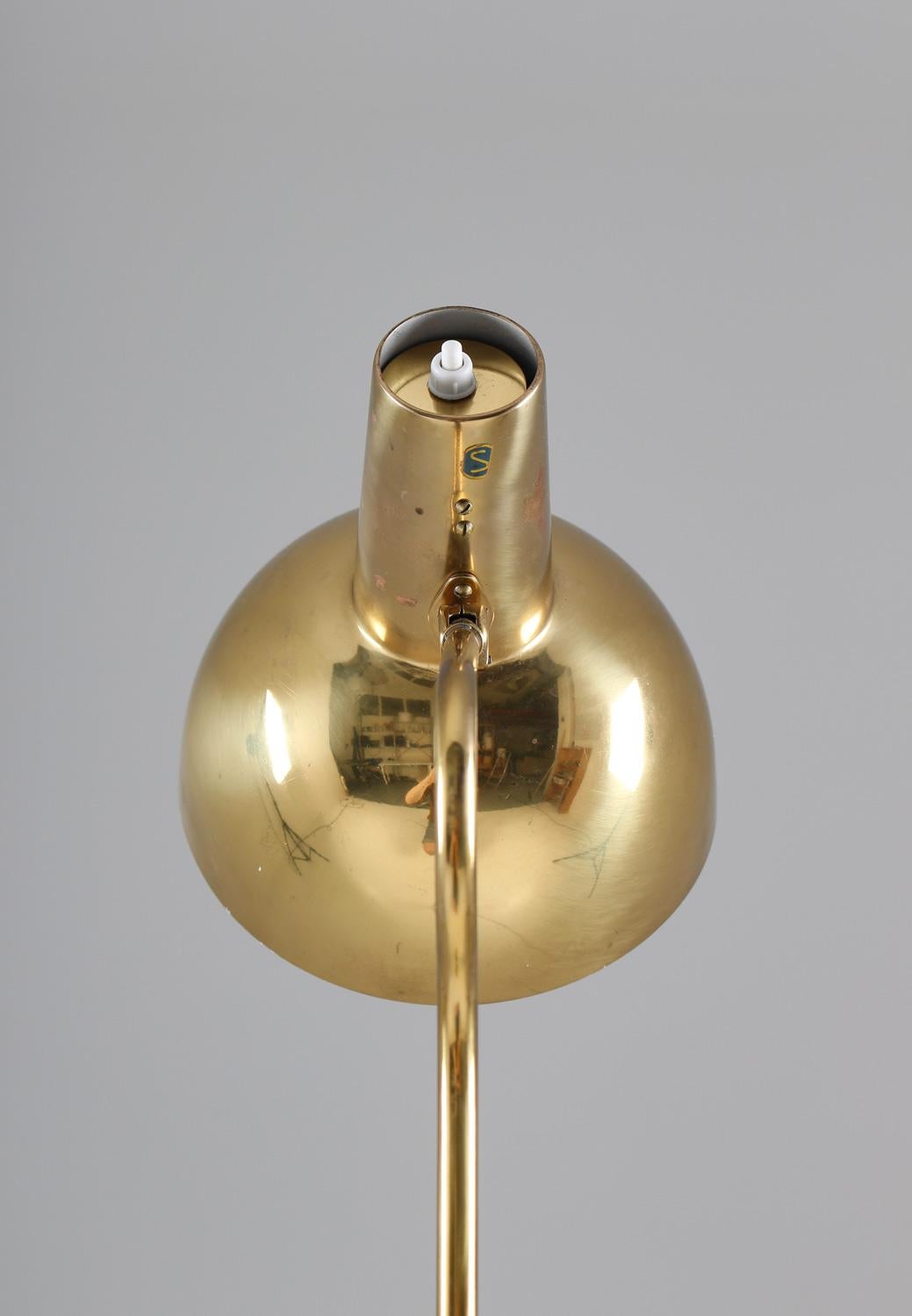 Swedish Modern Midcentury Floor Lamp in Brass by ASEA, 1960s 1