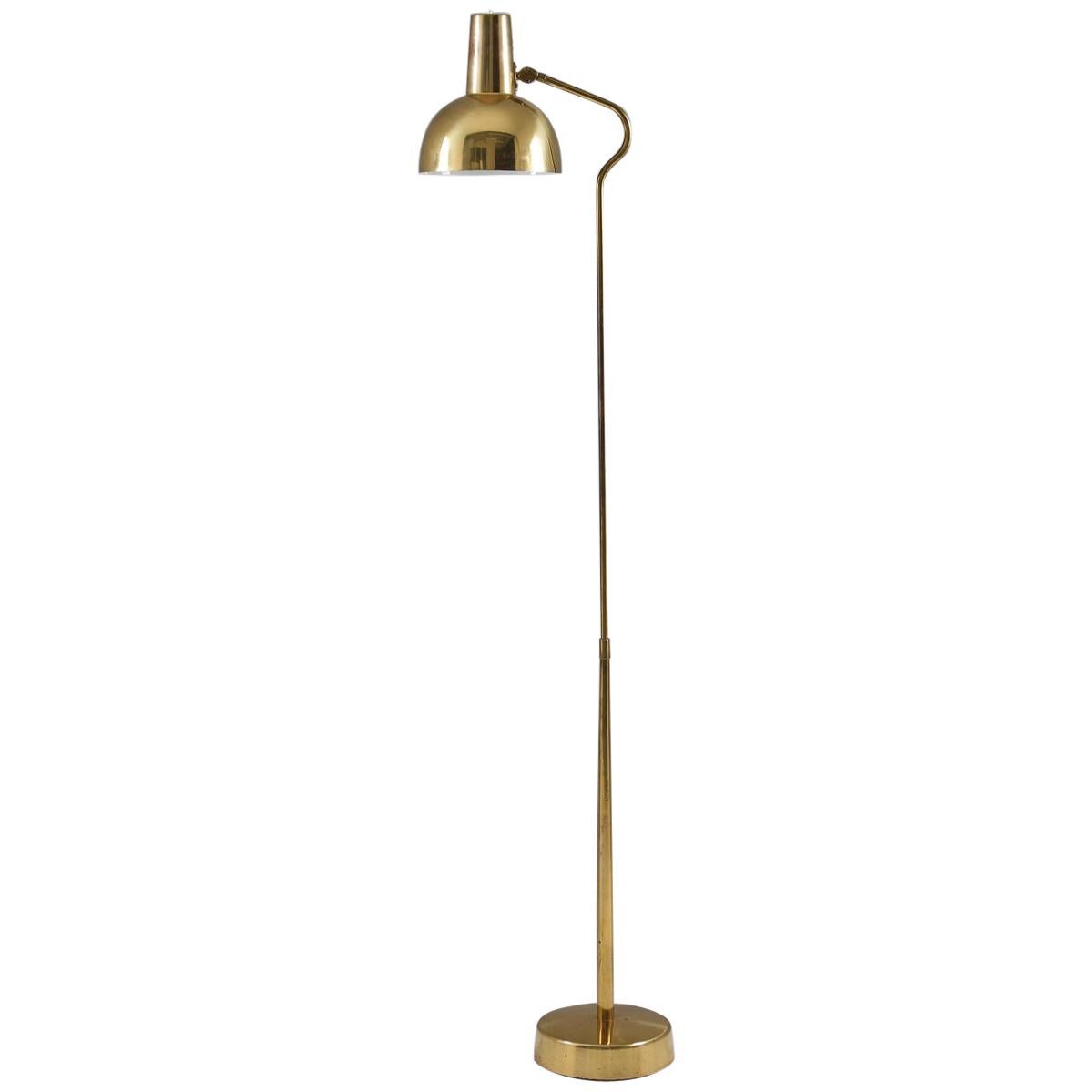 Swedish Modern Midcentury Floor Lamp in Brass by ASEA, 1960s