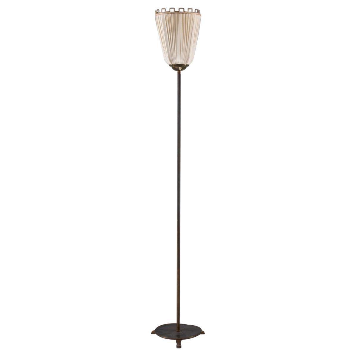 Swedish Modern Midcentury Uplight Floor Lamp in Brass, 1940s