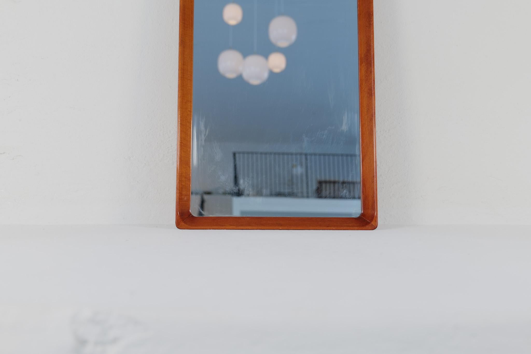 Art Deco Swedish Modern Mirror in Mahognay 1940s For Sale