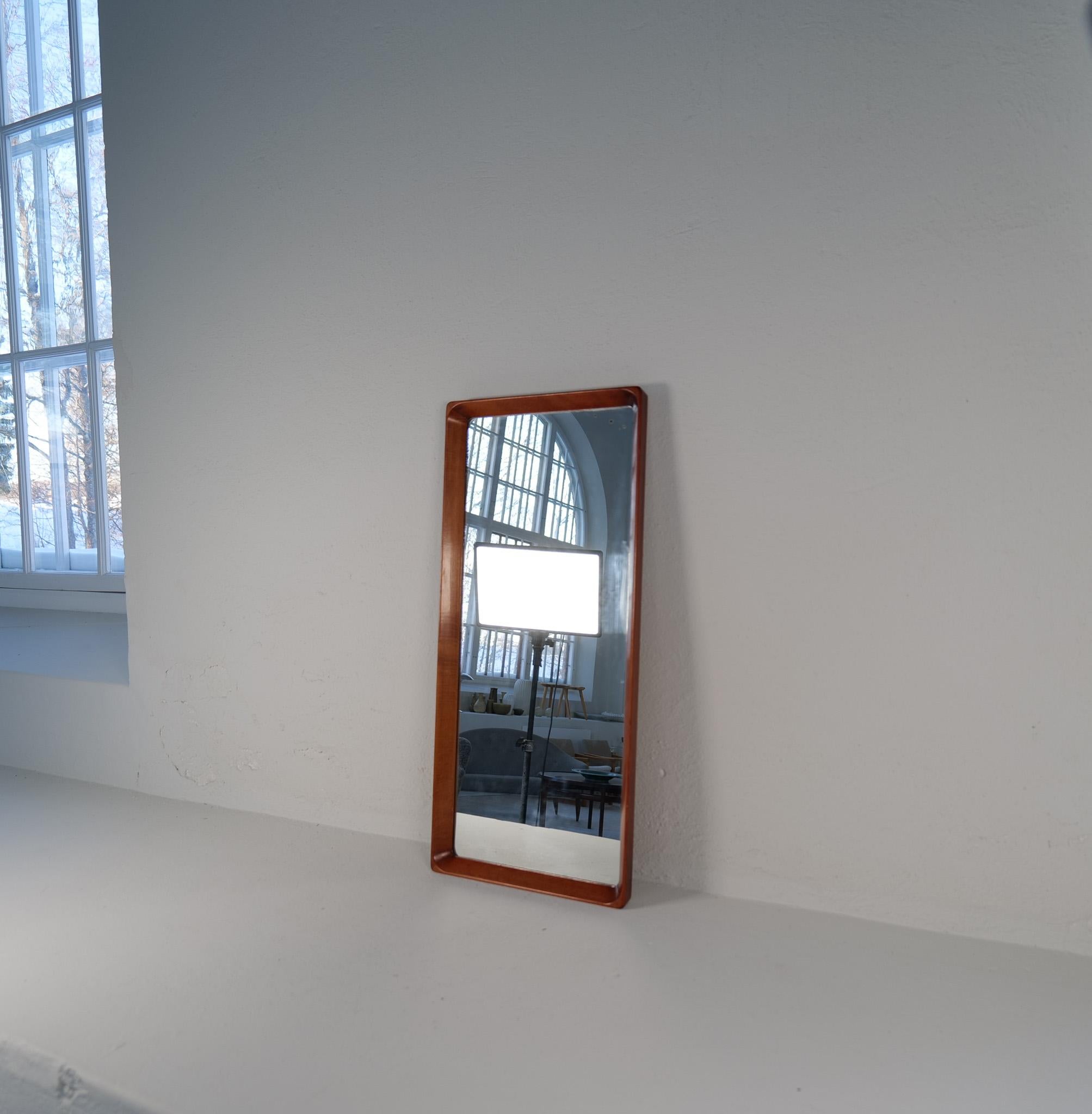 Swedish Modern Mirror in Mahognay 1940s For Sale 1