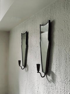 Schwedische moderne verspiegelte Kerzenleuchter aus Zinn und Messing von Herman Bergman