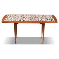Swedish Modern Mosaic Tile + Beech Coffee Table