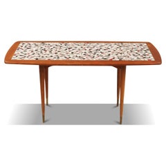 Vintage Swedish Modern Mosaic Tile + Beech Coffee Table