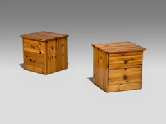 Swedish Modern, Nightstands, Pine, Sweden, 1970s