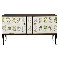 Swedish Modern, Nordens Flora Credenza, Wallpaper, Birch, Sweden, 1940s