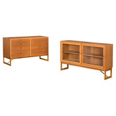 Swedish Modern “Oresund” Oak Bookcase and Dresser by Borge Mogensen