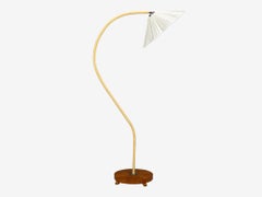 Swedish Modern, Organic Floor Lamp, Cord, Wood, Sweden, 1940s