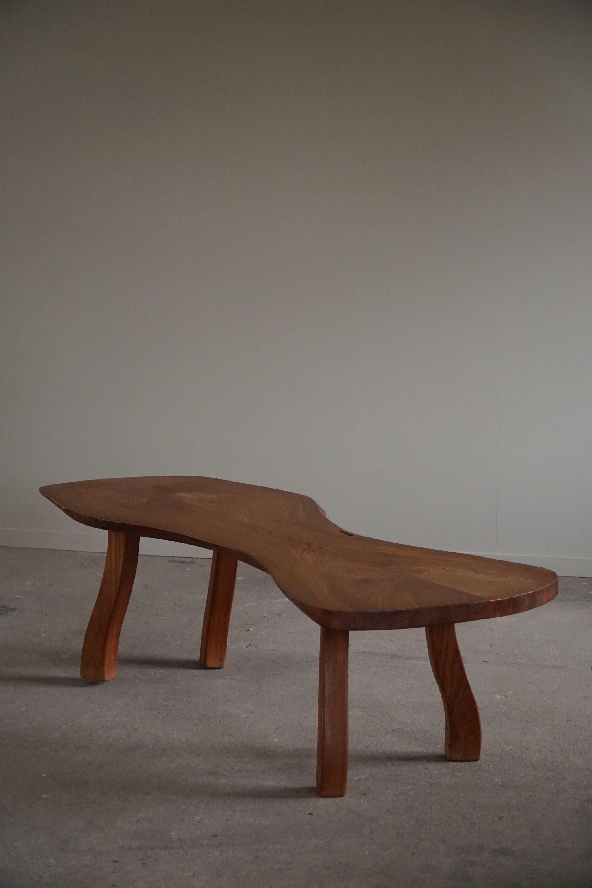 Swedish Modern, Organic Shaped Sofa Table in Elm by Carl-Axel Beijbom - 1968 For Sale 11