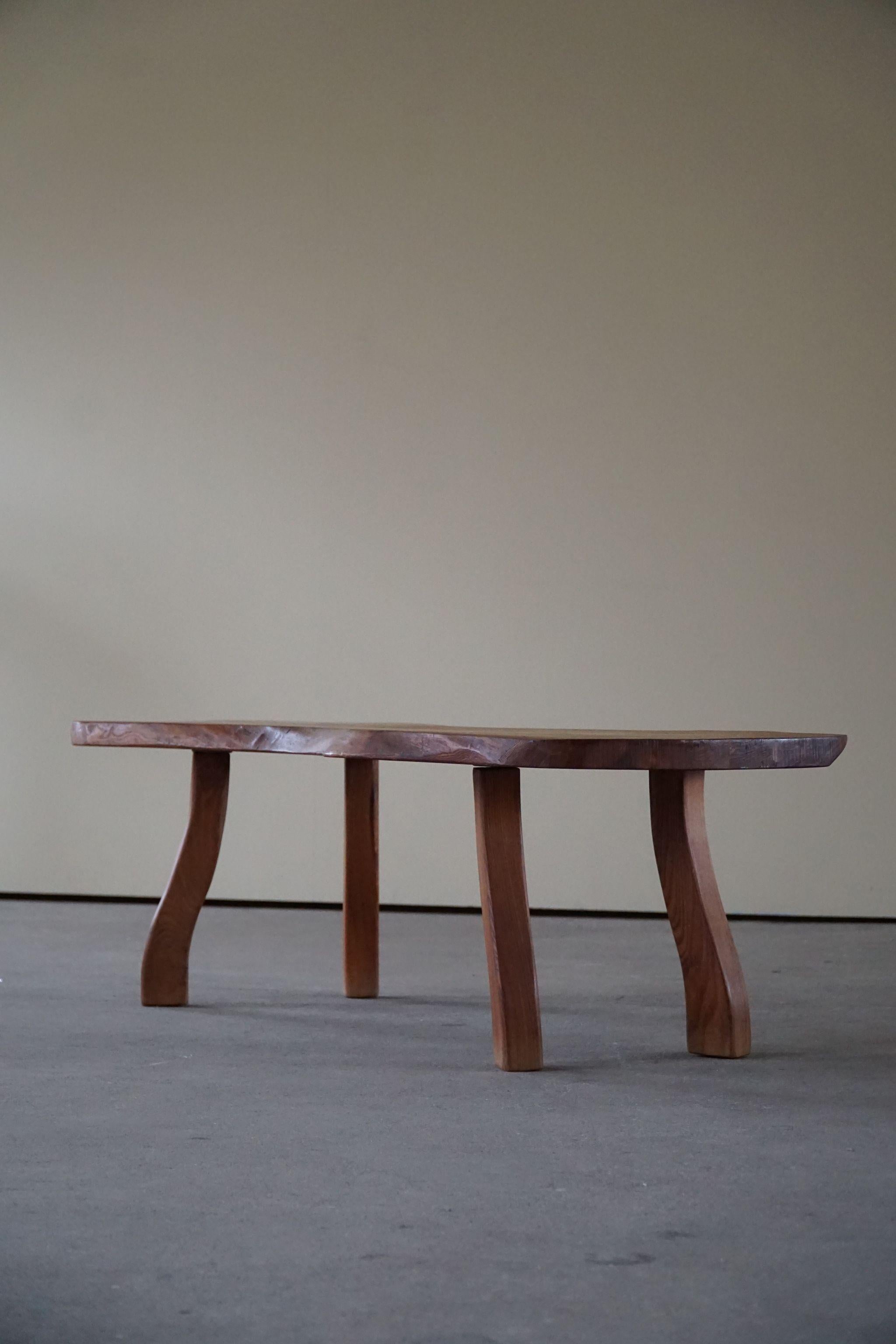 Swedish Modern, Organic Shaped Sofa Table in Elm by Carl-Axel Beijbom - 1968 For Sale 13
