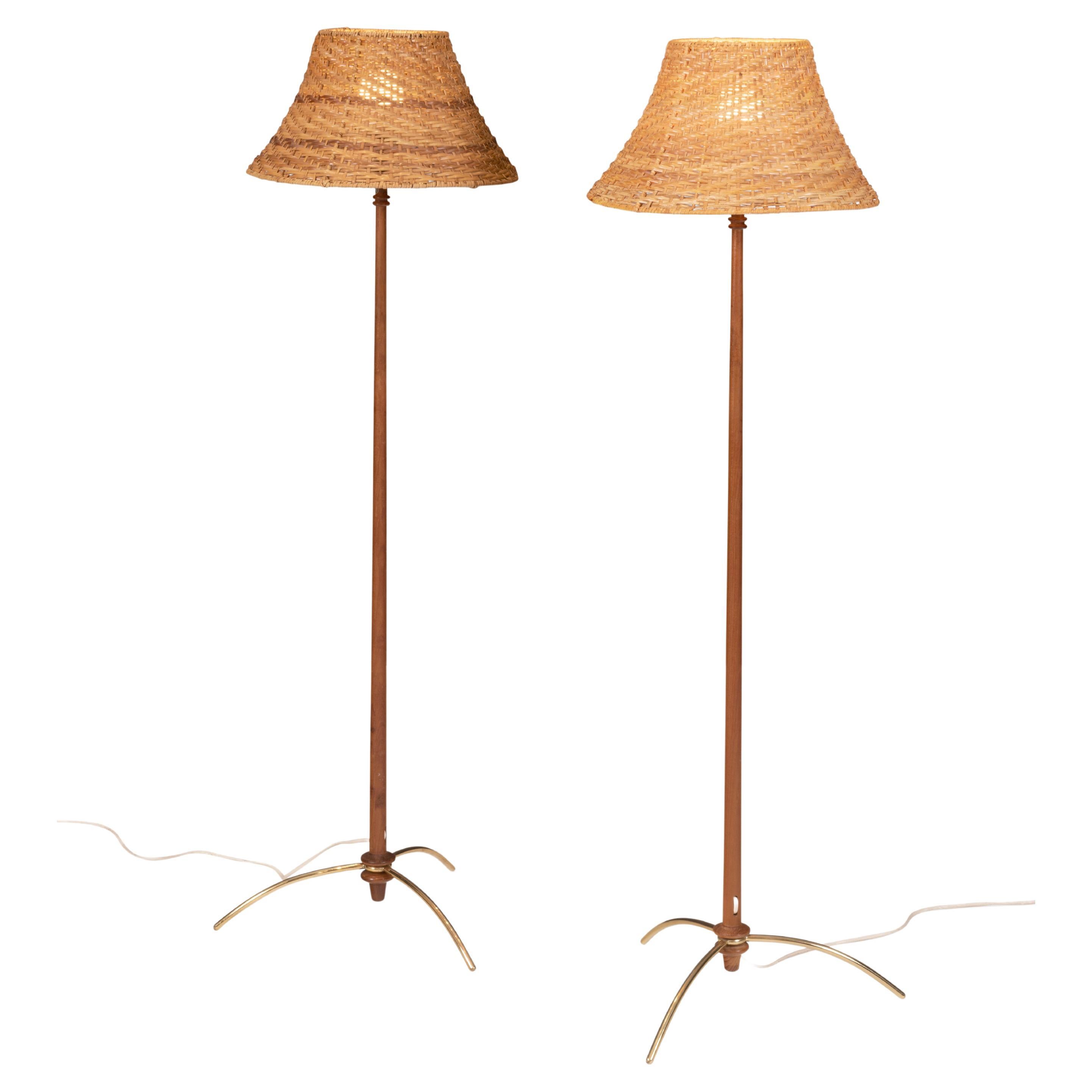 Swedish Modern Pair of Floor Lamps, 1960's