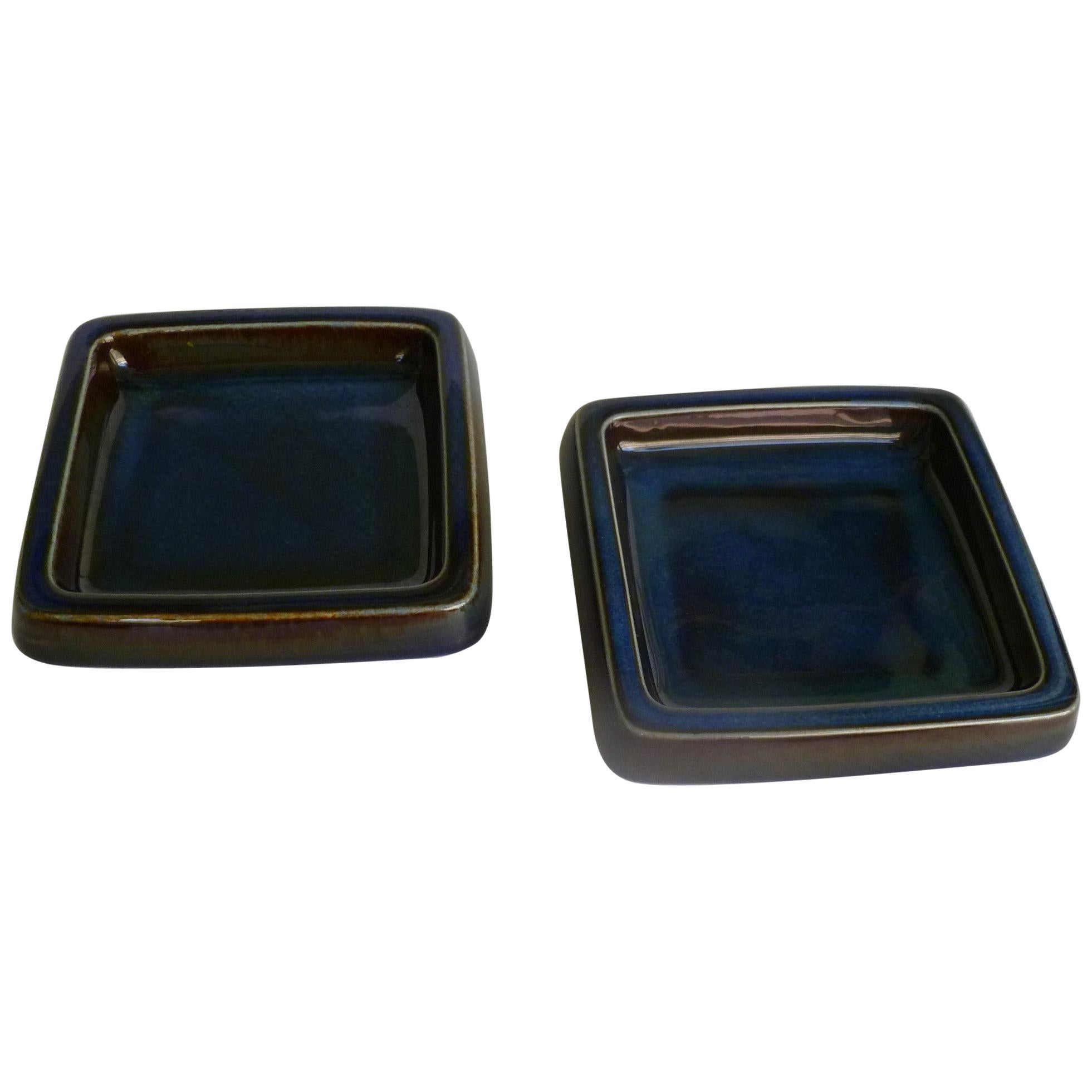 Swedish Modern Pair of Lagun 3 Stoneware Bowls for Gustavberg by Sven Jonson