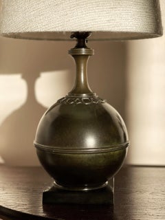 Swedish Modern Patinated Bronze Table Lamp by GAB Guldsmedsaktiebolaget, 1930s