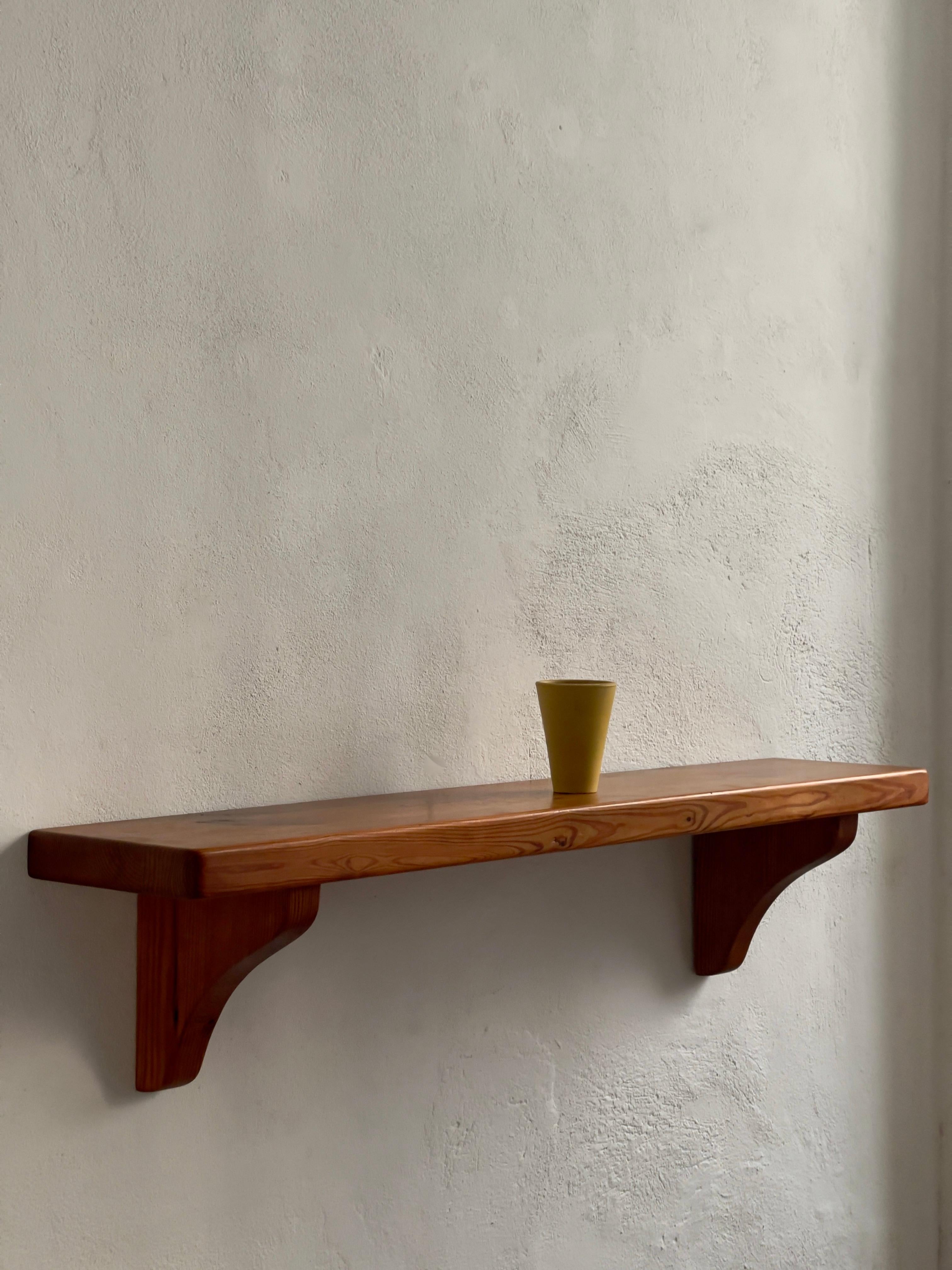 Swedish Modern Patinated  Pine Shelf in the style of Axel Einar Hjorth, 1970s For Sale 1