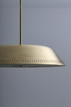 Swedish Modern Pendant in Glass and Brass by Harald Notini for Böhlmarks