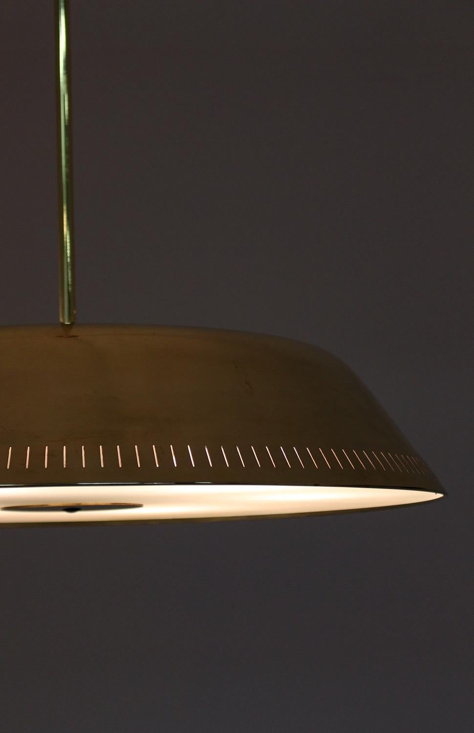 Swedish Modern Pendant in Glass and Brass by Harald Notini for Böhlmarks 1