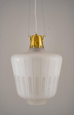 Colgantes modernos suecos de latón y cristal de Bröderna Malmströms