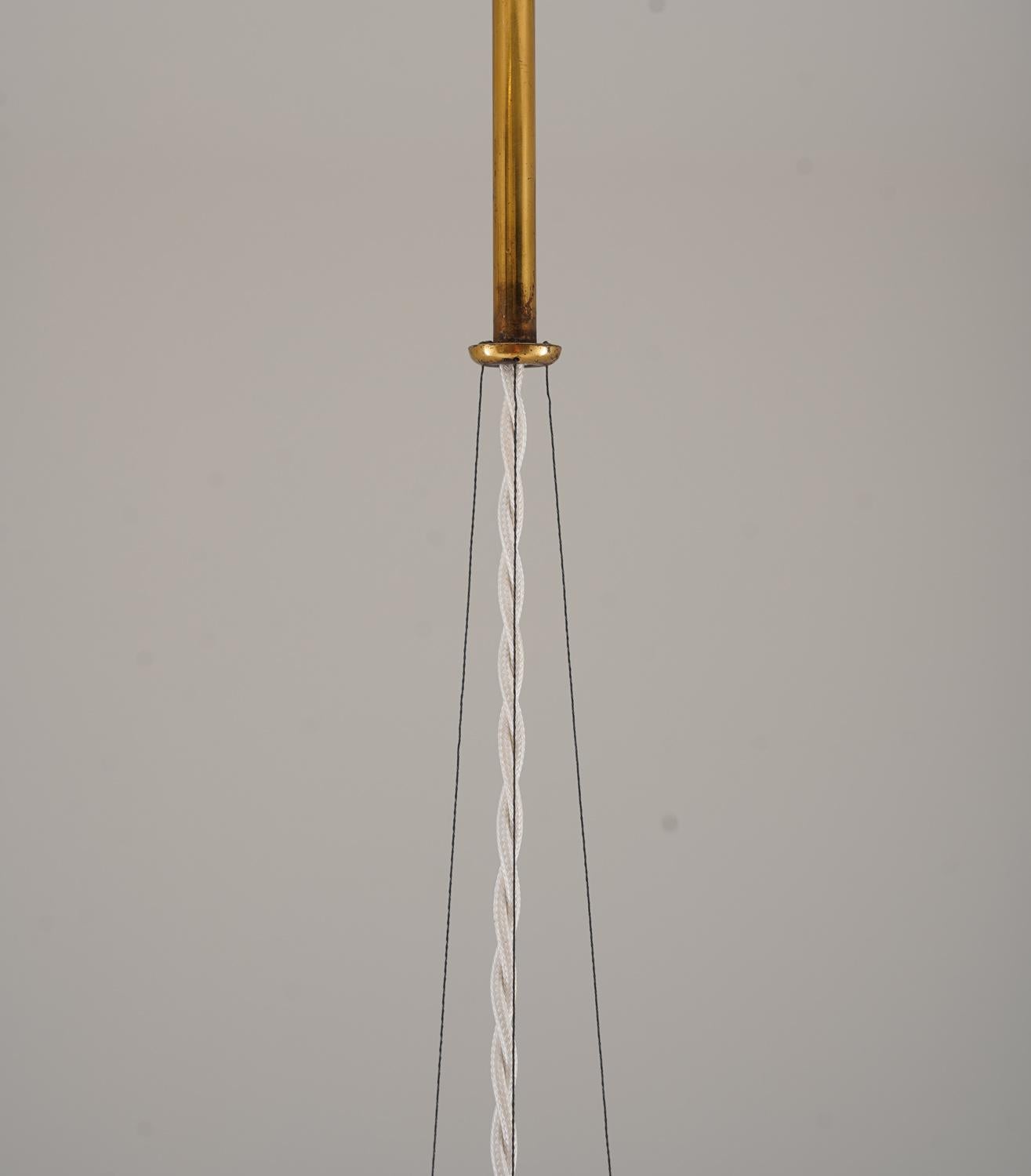 Swedish Modern Pendants in Brass and Glass by Bröderna Malmströms For Sale 1