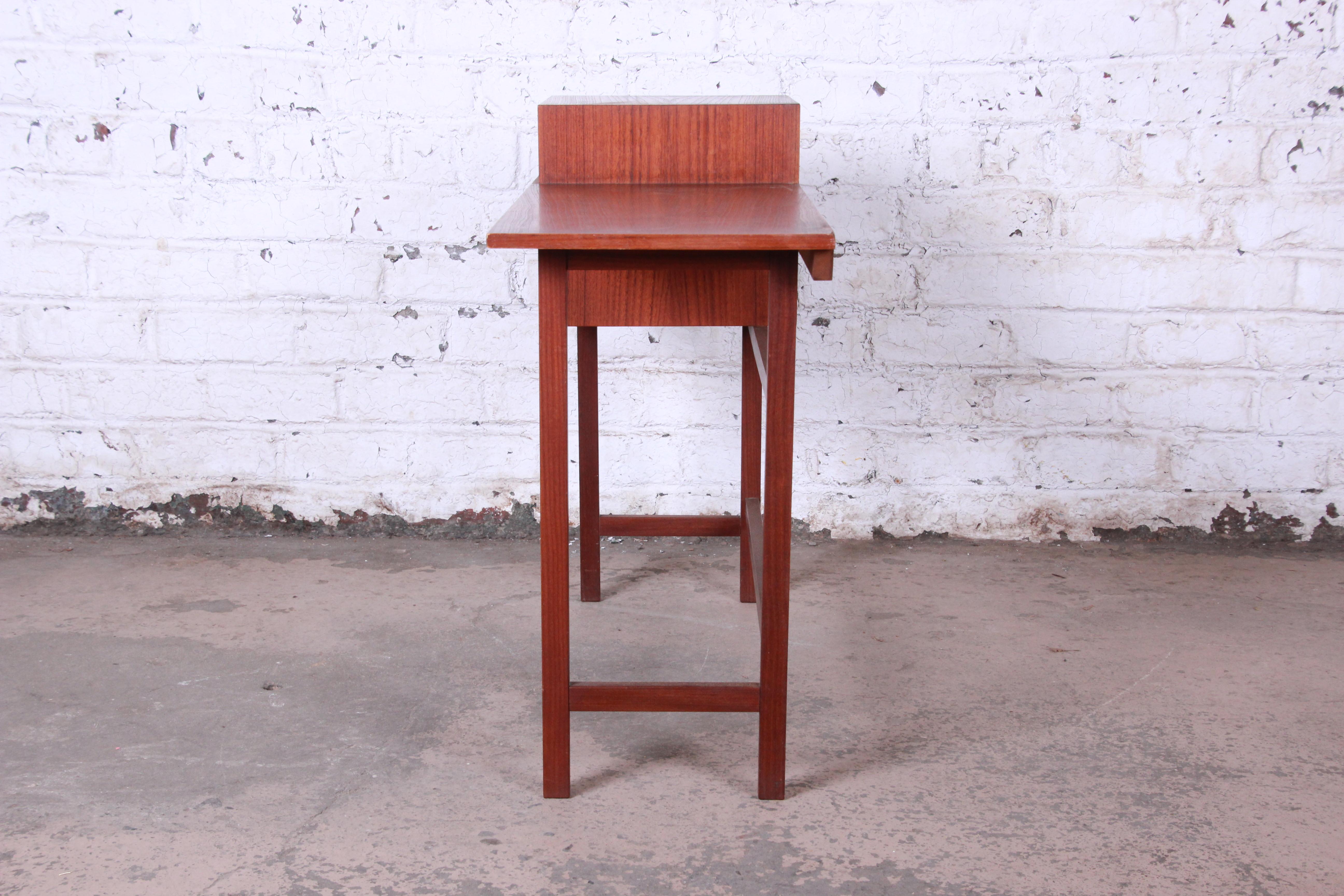 Swedish Modern Petite Teak Vanity Desk or Console Hall Table by AB Glas & Trä 1