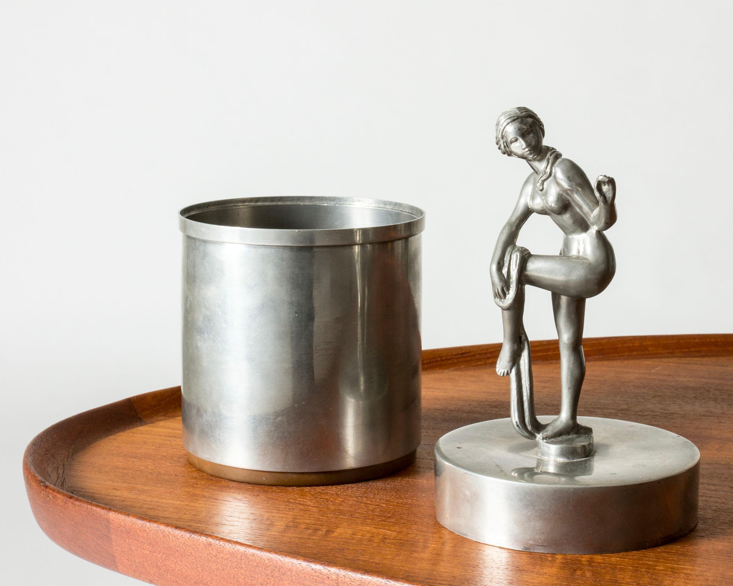 Metà XX secolo Vaso moderno svedese in peltro, Athena Ystad, Svezia, anni '30 in vendita