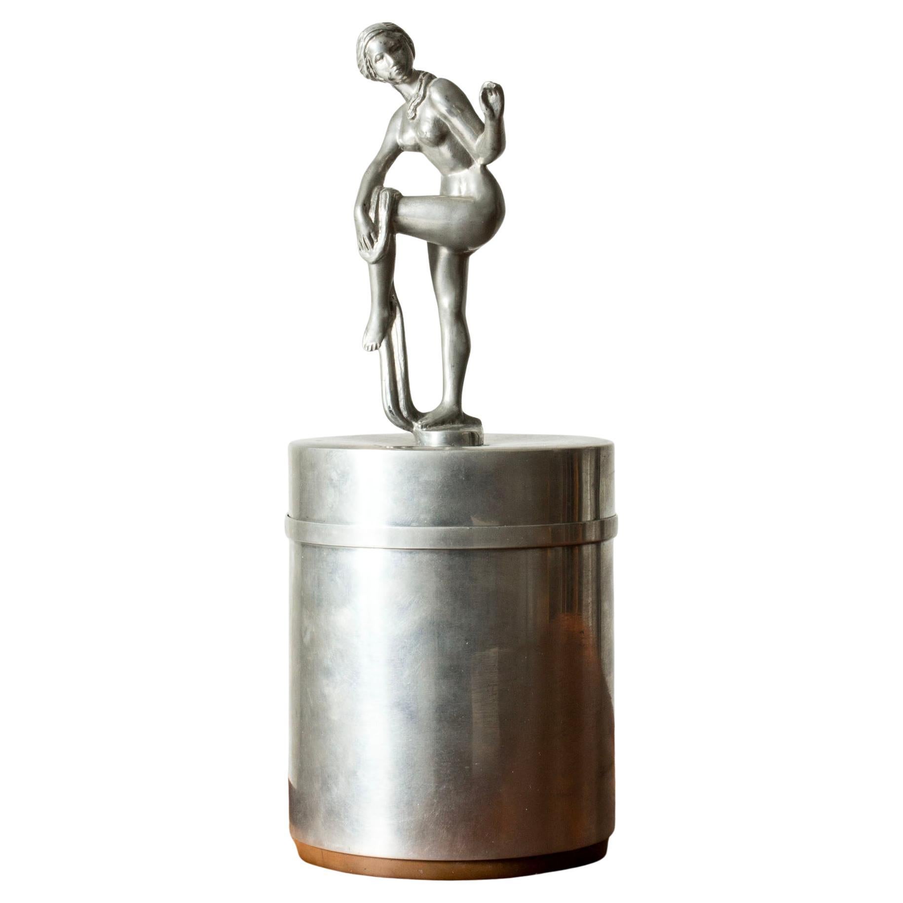 Vaso moderno svedese in peltro, Athena Ystad, Svezia, anni '30