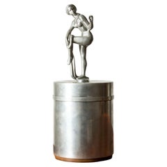 Vaso moderno svedese in peltro, Athena Ystad, Svezia, anni '30