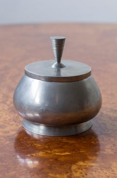 Swedish modern Pewter jar by Ernst Svedbom 1930, Art Deco