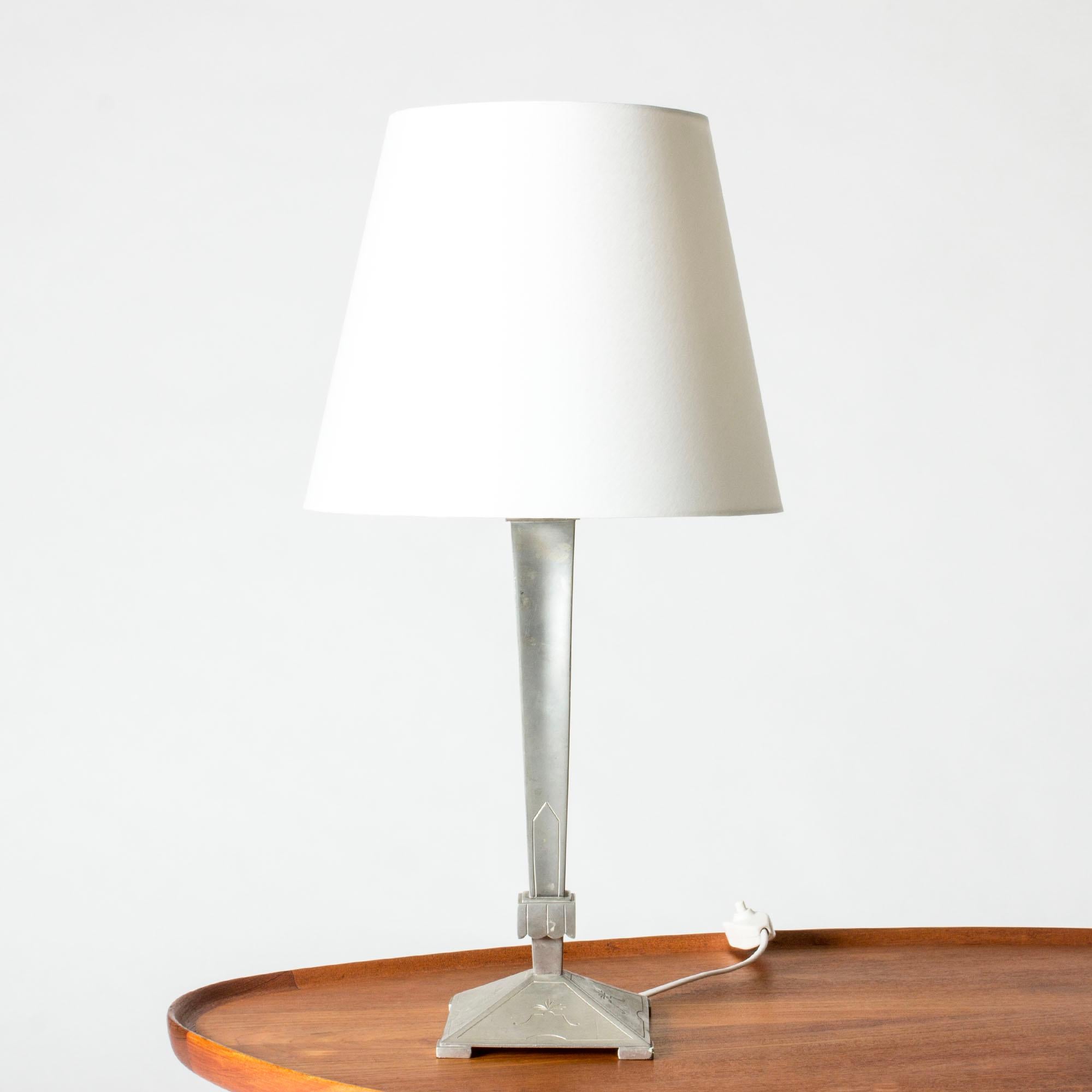 Scandinavian Modern Swedish Modern Pewter Table Lamp, Sweden, 1930 For Sale