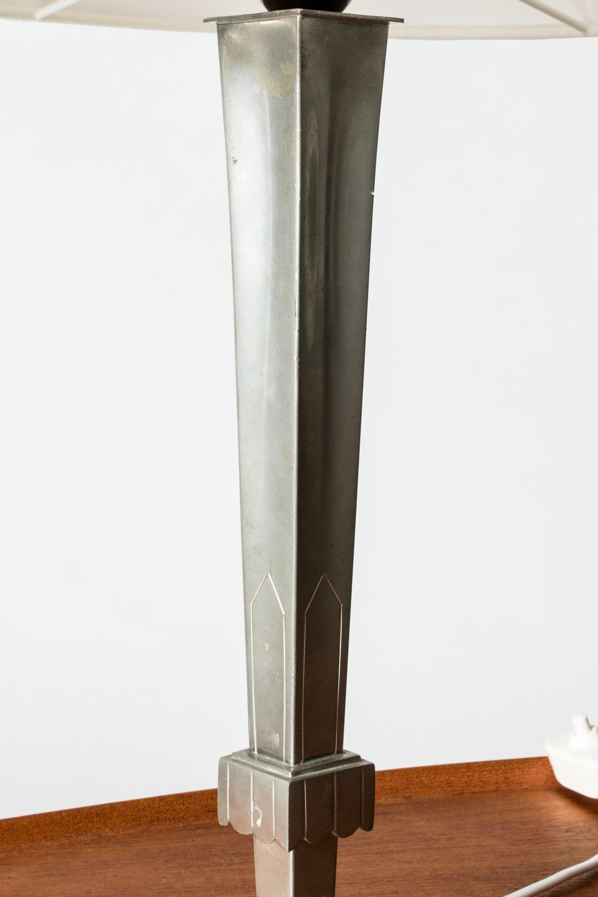 Swedish Modern Pewter Table Lamp, Sweden, 1930 For Sale 2