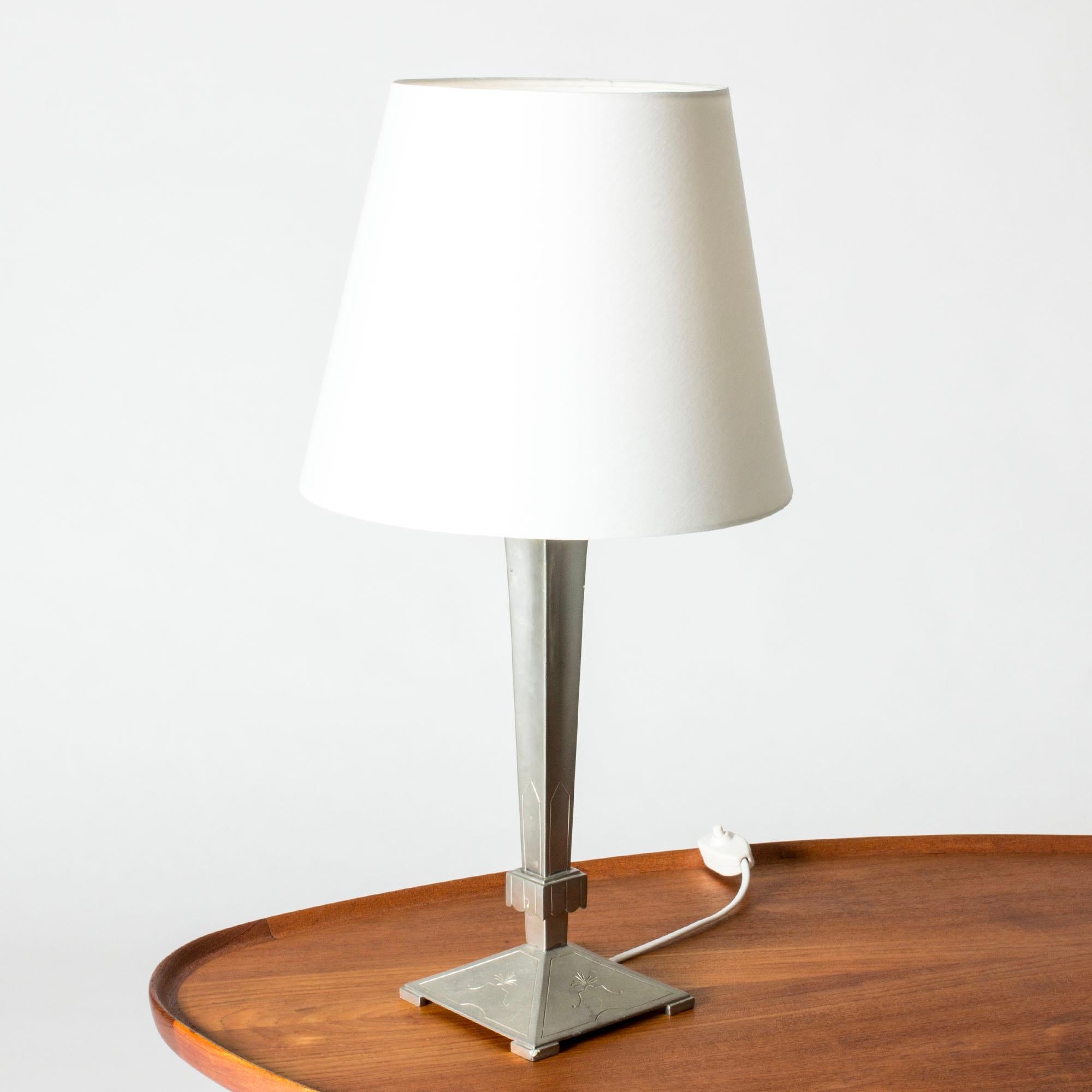 Swedish Modern Pewter Table Lamp, Sweden, 1930