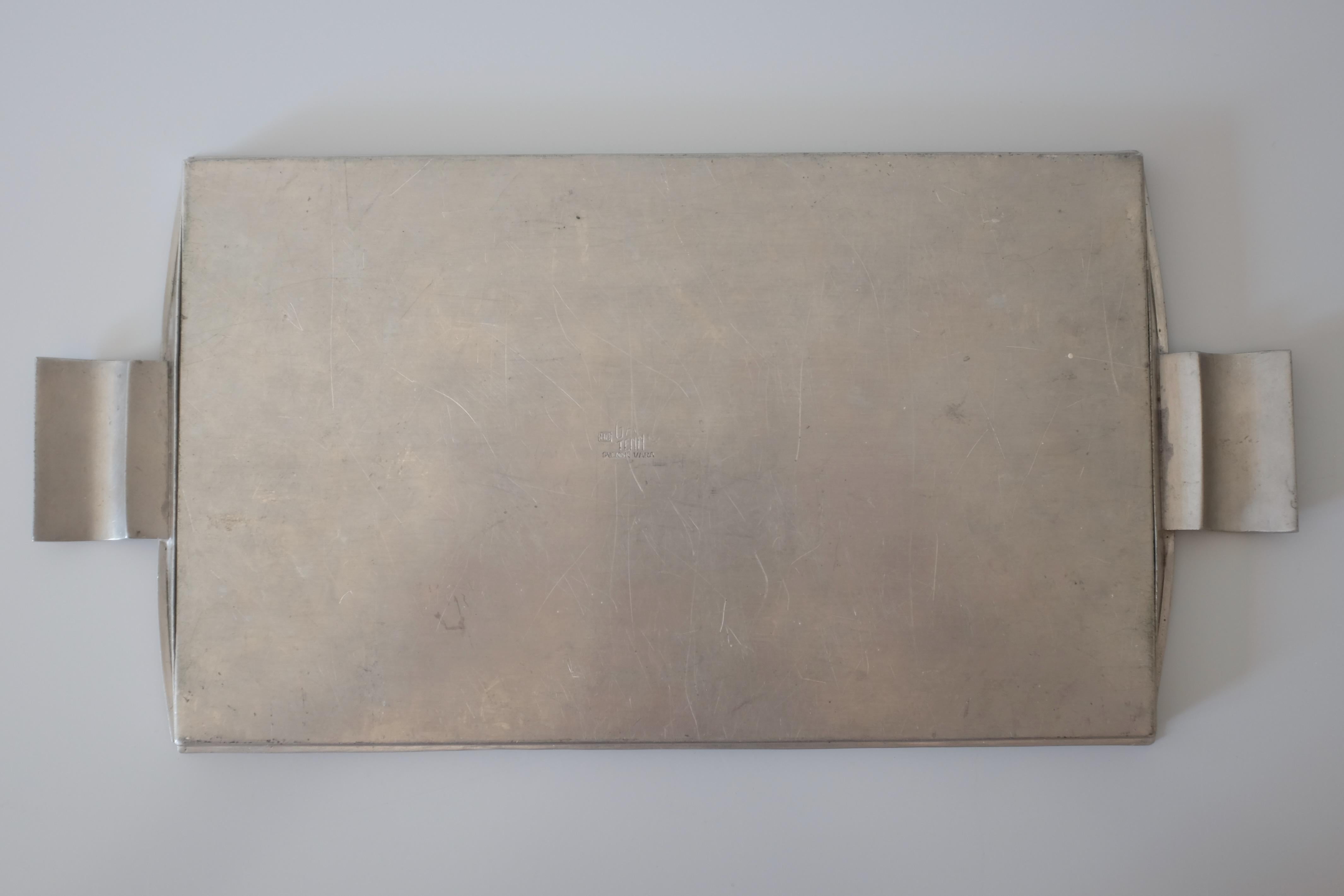Mid-20th Century Swedish Modern Pewter Tray from 1934 by GAB, Sweden