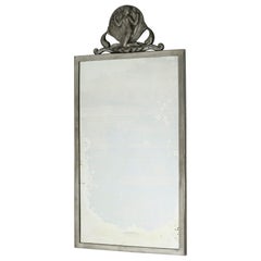 Swedish Modern Pewter Wall Mirror from Ystad Metall