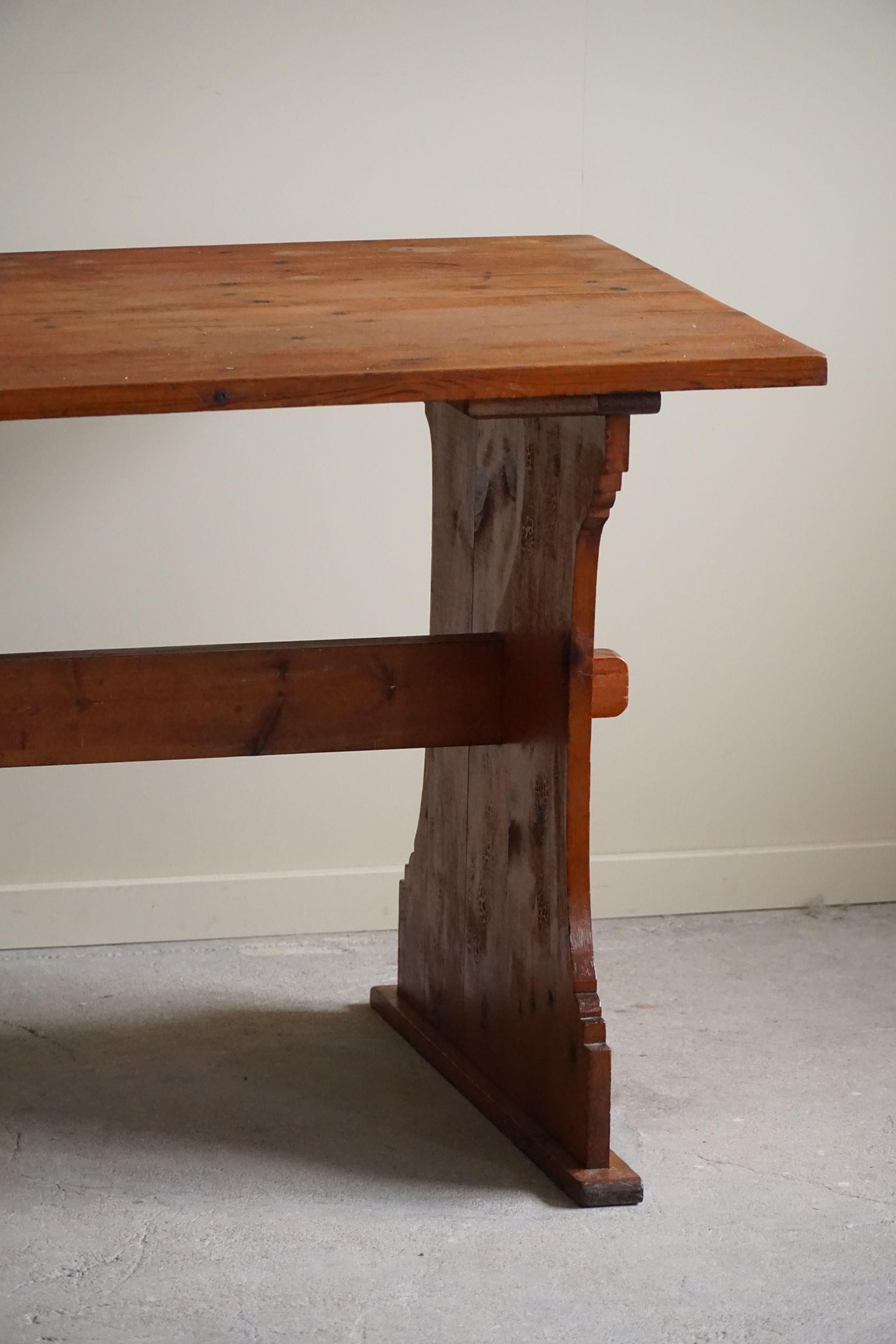 Swedish Modern Pine Desk, Axel Einar Hjorth Style, Made in the 1940s For Sale 6