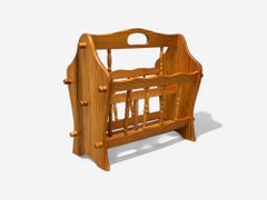 Swedish Modern, Pine, Magazine Rack, Sweden, 1960s
