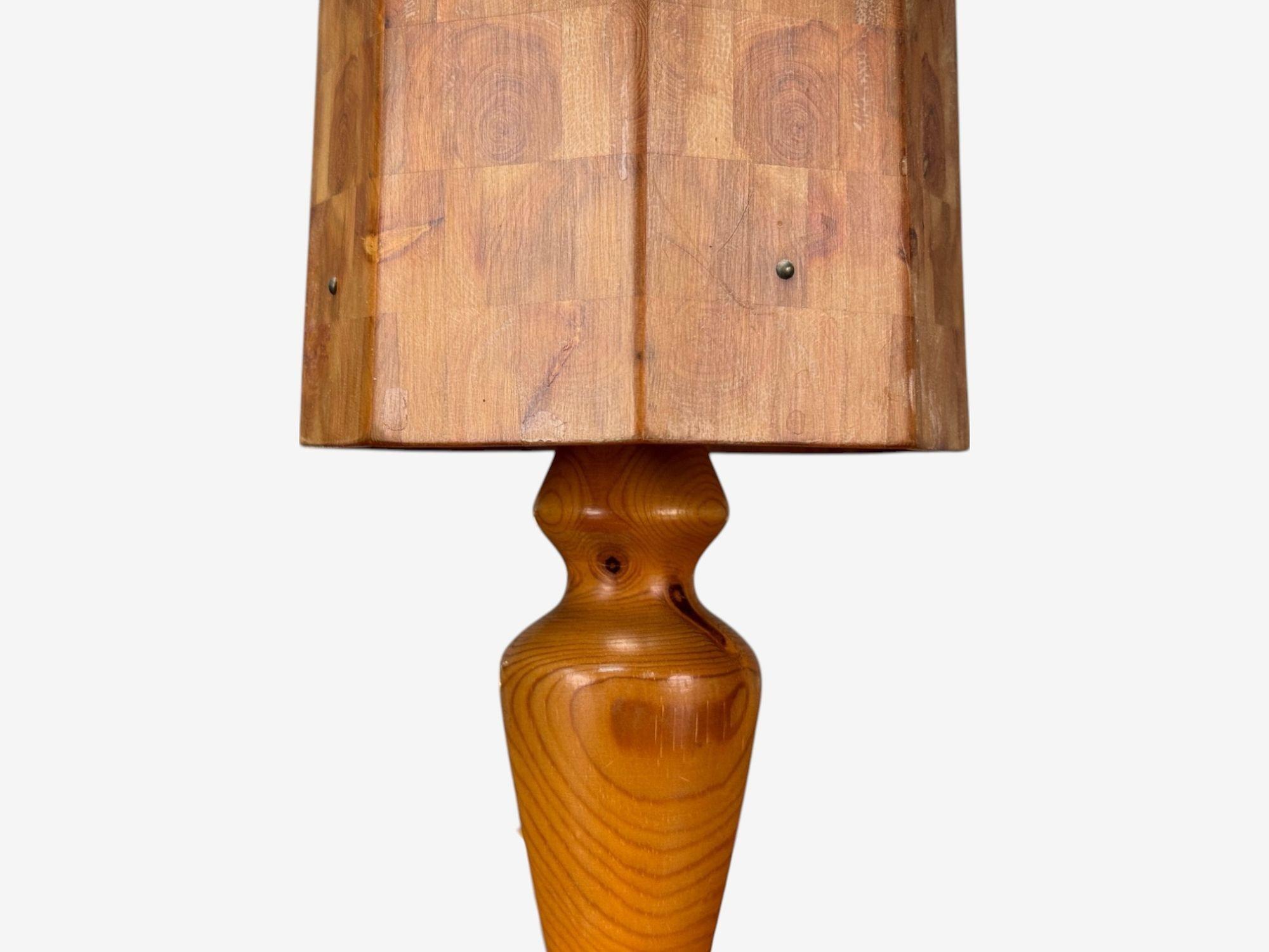 Swedish Modern, Pine, Marquetry, Table Lamp, Sweden, 1950s For Sale 1