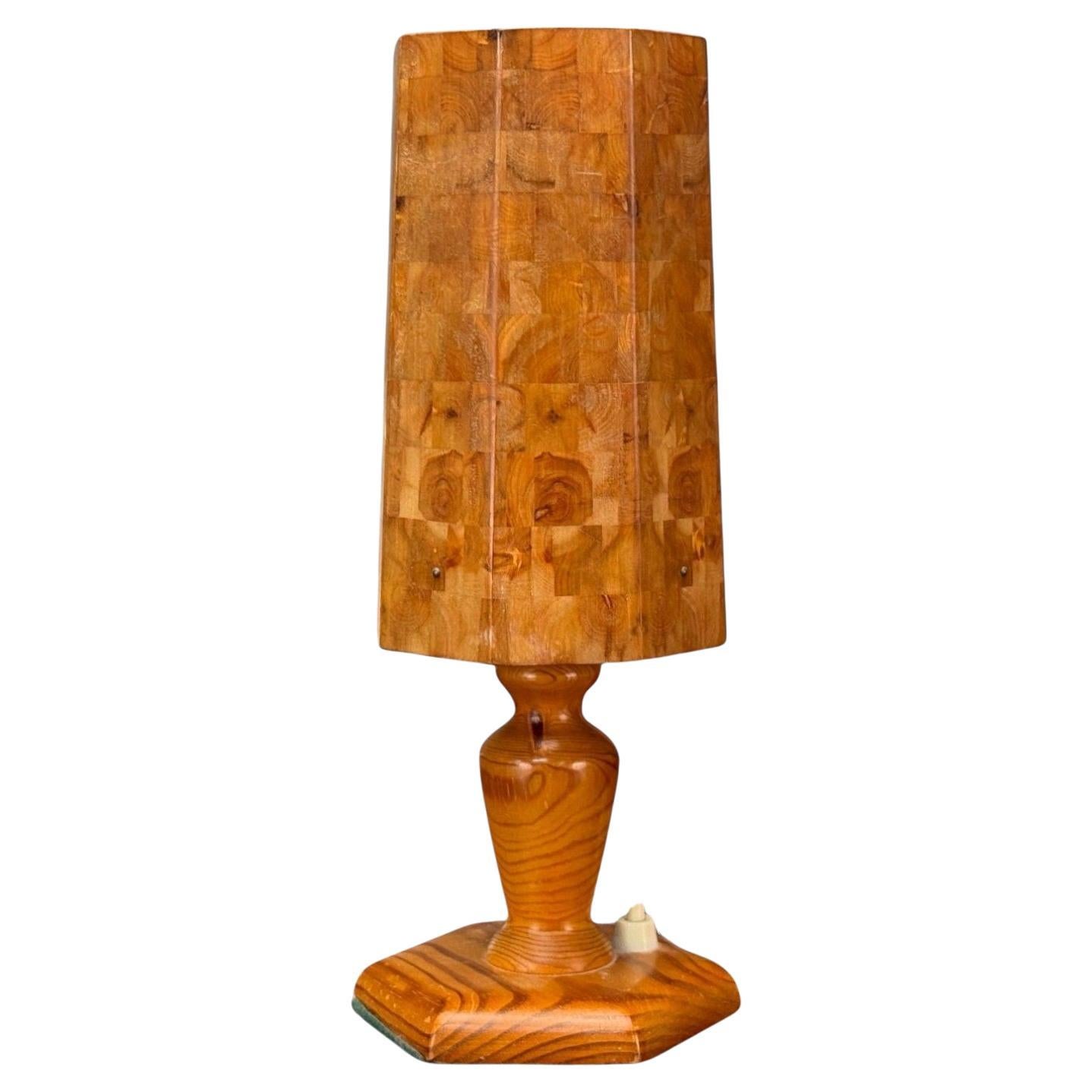 Swedish Modern, Pine, Marquetry, Table Lamp, Sweden, 1950s For Sale
