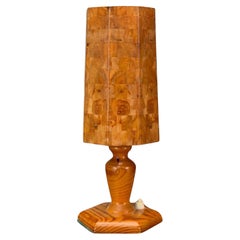Swedish Modern, Pine, Marquetry, Table Lamp, Sweden, 1950s