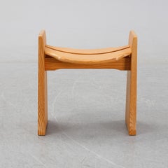 Swedish Modern, Pine Stool, 1969