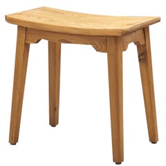Swedish Modern Pine Stool, Sweden 1940s