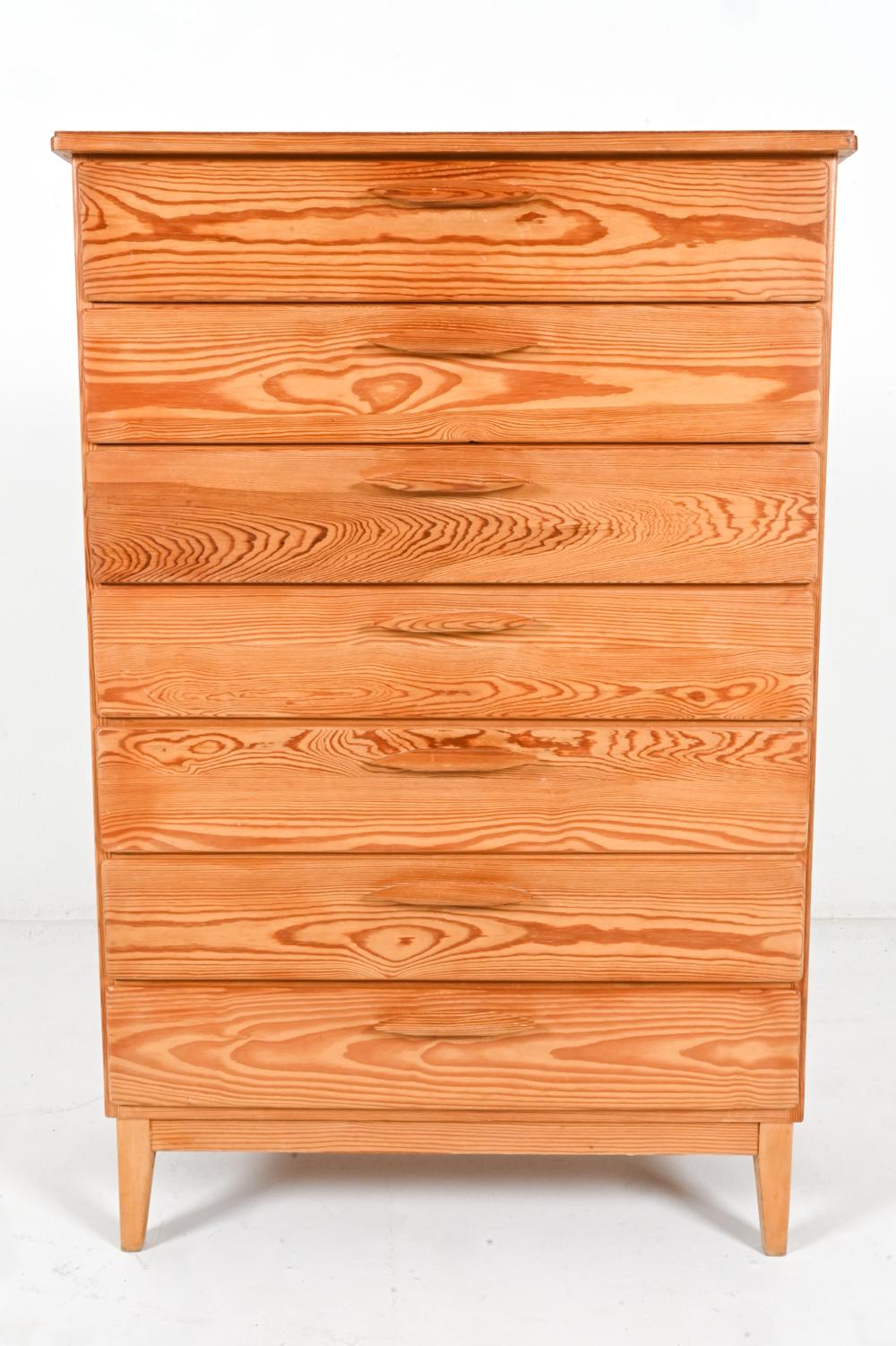 Swedish Modern Pine Tall Chest of Drawers, c. 1960's In Good Condition For Sale In Norwalk, CT