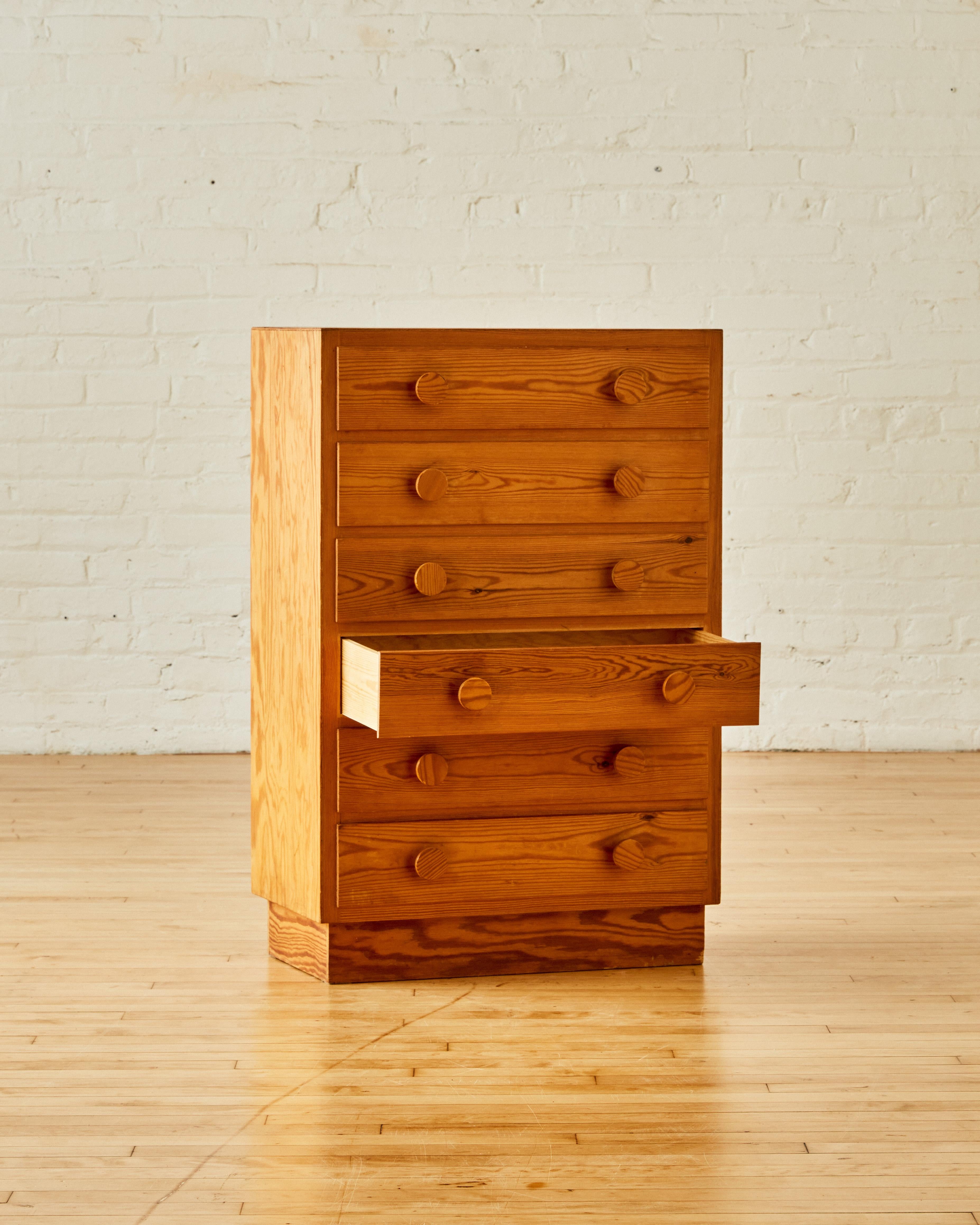 Swedish Modern Pine Tallboy In Good Condition In Long Island City, NY