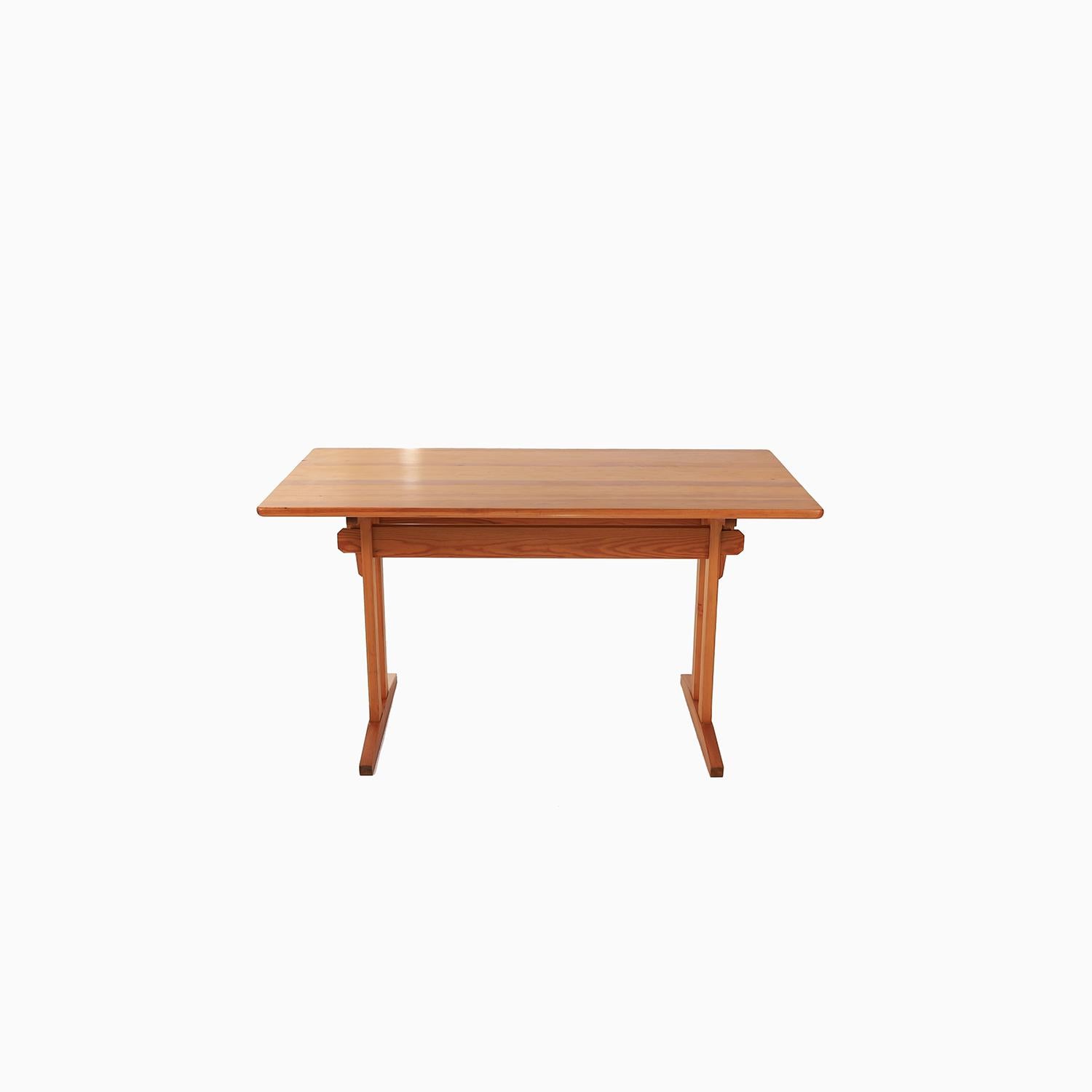 Swedish Modern Pine Trestle Base Table 1